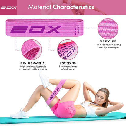 Exercise Resistance Fabric Loop Bands, Non-Slip Resistance Workout Bands for Legs & Butt and Glutes